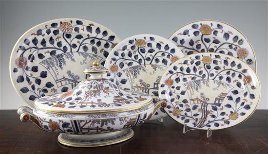 Mintons 43 piece stone china part dinner service, late 19th century, tureen and cover(-)